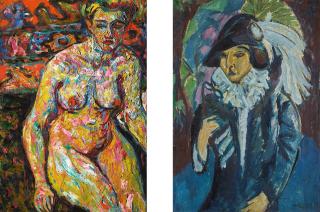 Ernst Ludwig Kirchner - Weiblicher Akt (Female Nude) & Blaue Dame Im Tiergarten (Lady In Blue In The Park): A Double-Sided Painting