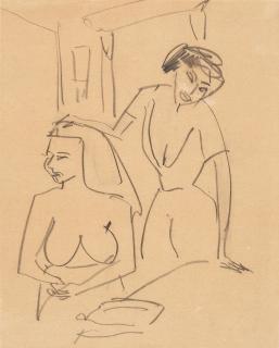 Ernst Ludwig Kirchner - Zwei Frauen (Nackte und bekleidete Frau).