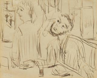 Ernst Ludwig Kirchner - Zwei Männer an einem Tisch, 1920