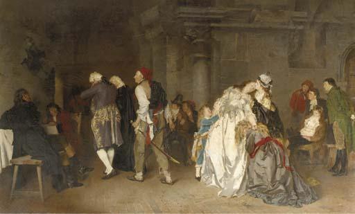 Ernst Meisel - Abschied Ludwigs XVI. von seiner Familie im Tempel: King Louis XVI of France bidding farewell to his family in the Temple prison