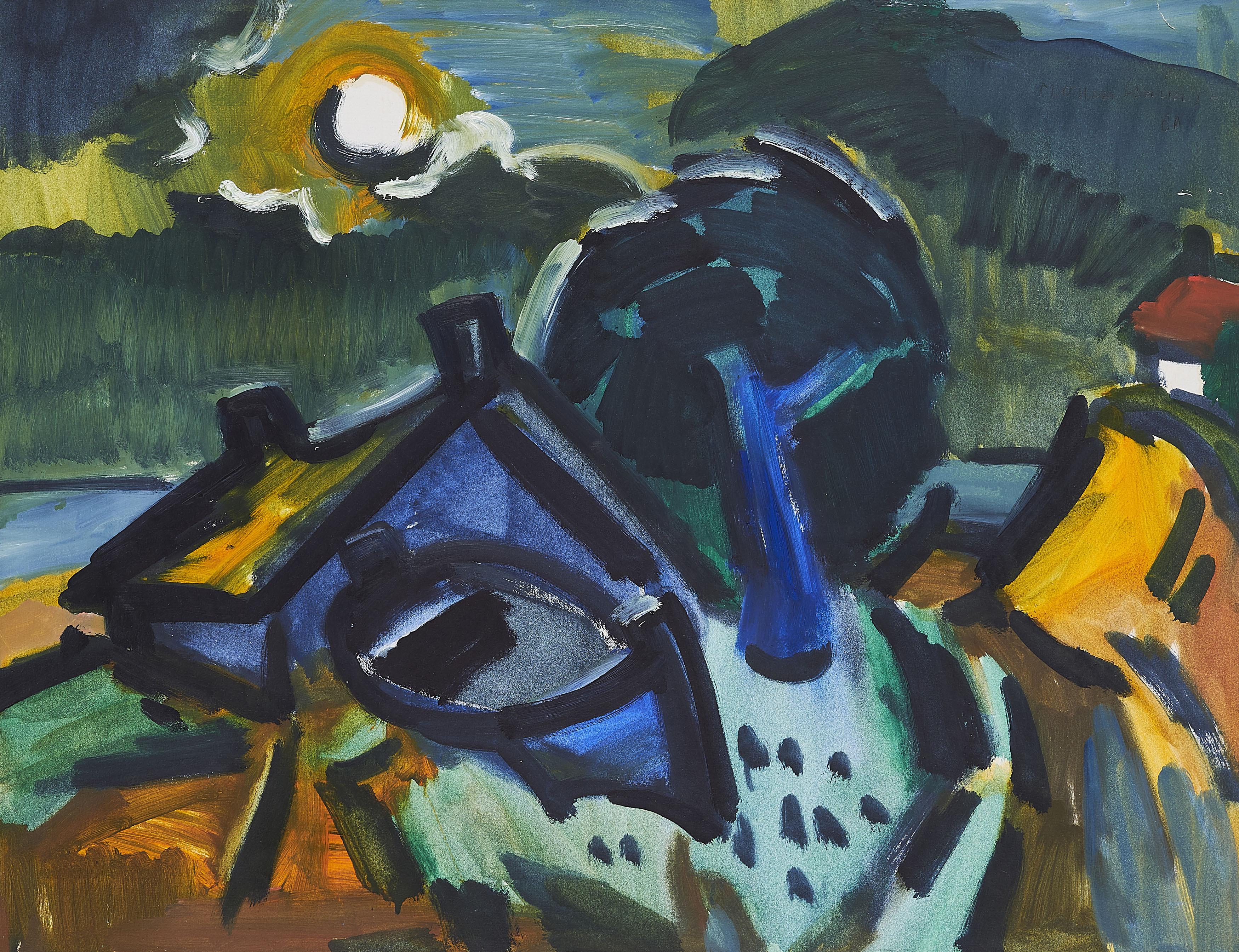 Ernst Mollenhauer - Haus bei Nacht.