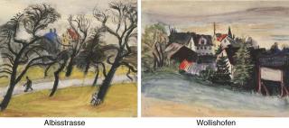 Ernst Morgenthaler - Sammelnummer von 2 Aquarellen: Albisstrasse  Wollishofen, 1922