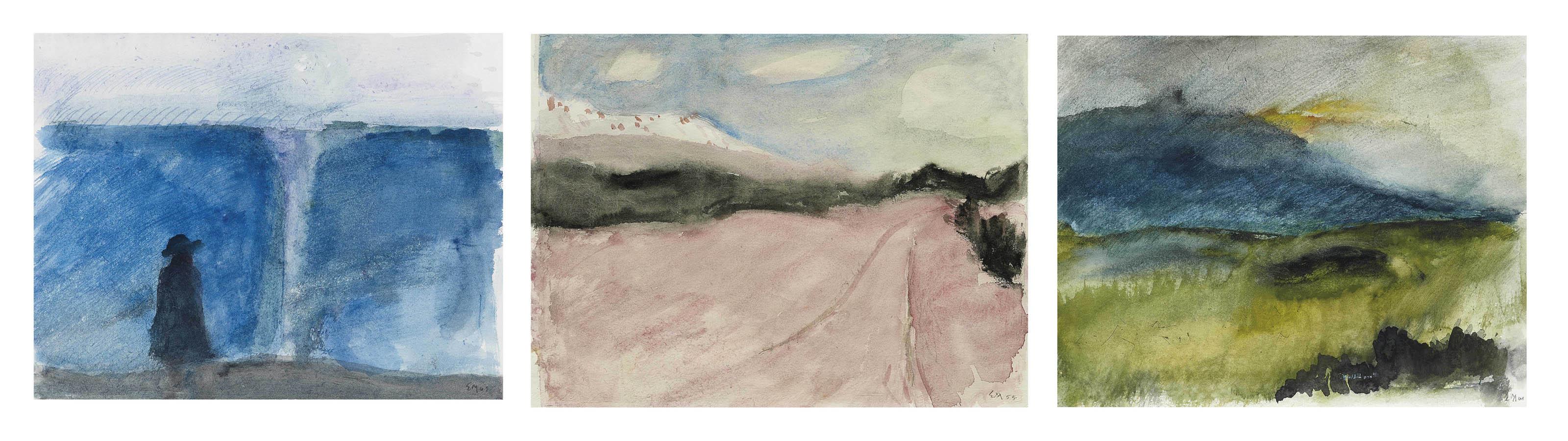 Ernst Morgenthaler - Sammelnummer von drei Werken: Am Meer, 1961  Fuorn, 1955  Sardinien, 1961