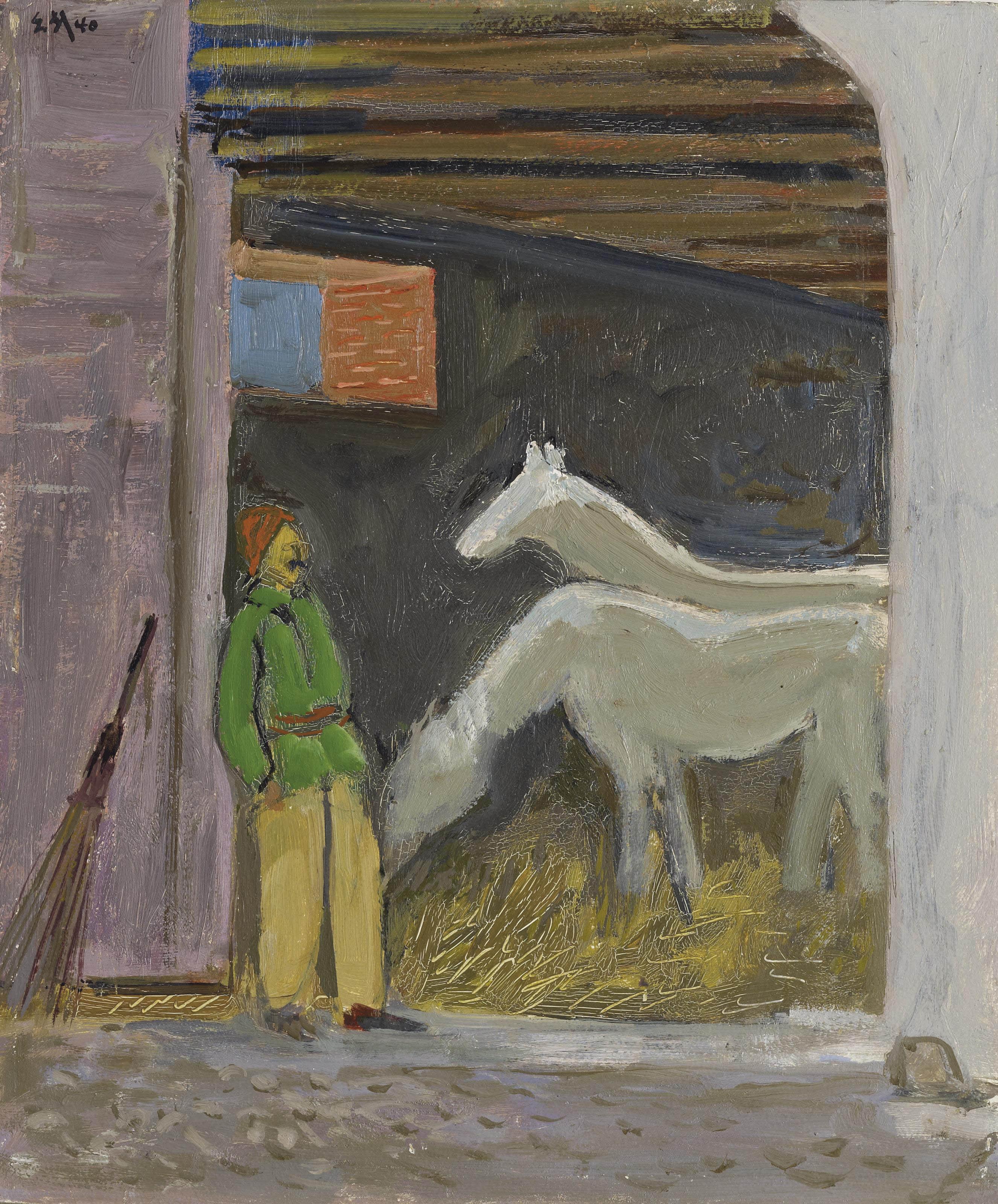 Ernst Morgenthaler - Stallwache in Estavayer, 1940
