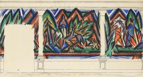 Ernst Müller-Gräfe - 2 Blätter: Menschen im Glück - Badende