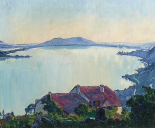 Ernst Samuel Geiger - Abendlandschaft am Bielersee, um 1915