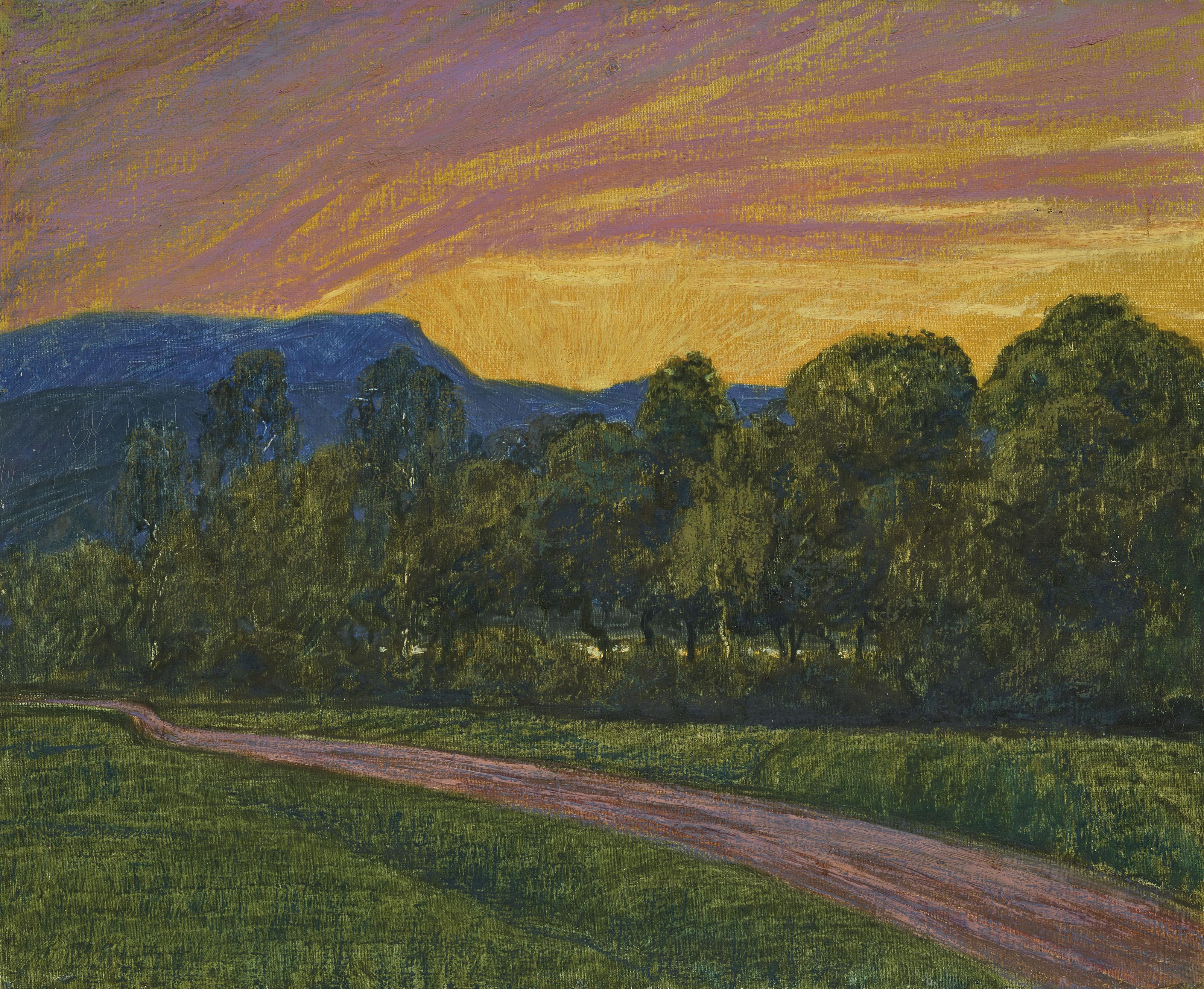 Ernst Samuel Geiger - Am Flussufer nach Sonnenuntergang, um 1904
