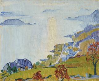 Ernst Samuel Geiger - Bielersee mit Sonnenreflektion, 1913