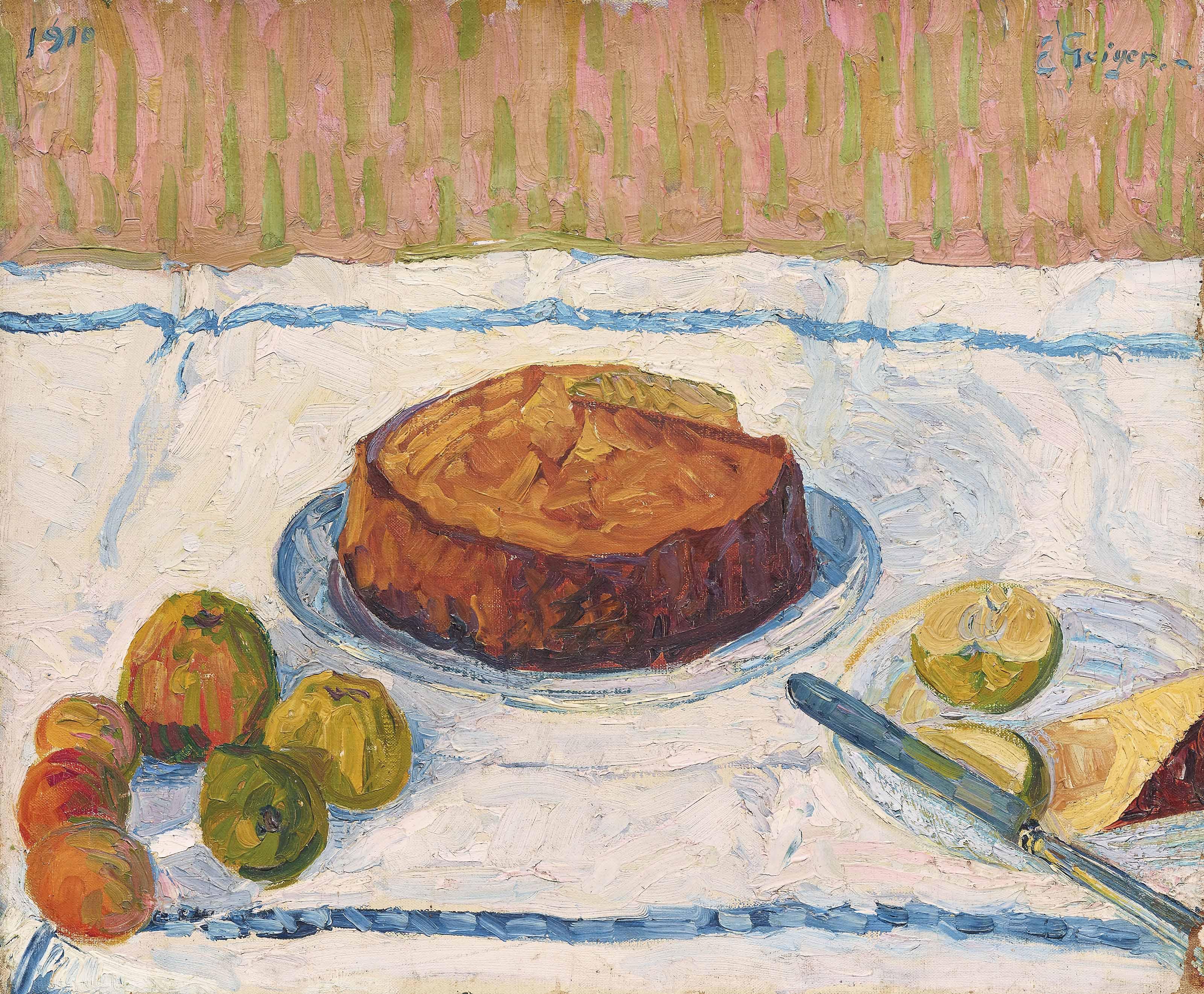Ernst Samuel Geiger - Stilleben mit Kuchen, 1910