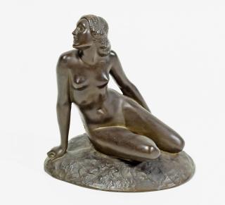 Ernst Seger - Junge Liebe. Sitzender weiblicher Akt
