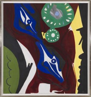 Ernst Wilhelm Nay - Die Uhr (Krapplack, Blau und Grün)