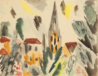Ernst Wilhelm Nay - Dorf in Frankreich.