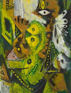 Ernst Wilhelm Nay - Frau mit Spiegel.
