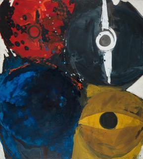 Ernst Wilhelm Nay - Meditativ Rot-Blau.