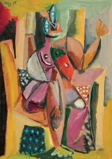 Ernst Wilhelm Nay - „Theodora I, Sitzende auf Stuhl“