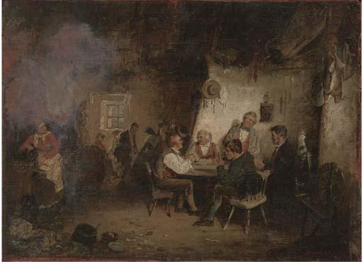 Erskine Nicol, R.S.A., A.R.A. - Card Players In A Tavern