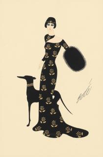 Erté - A pair of costume designs each 37.8 x 25.1cm (14 7/8 x 9 7/8in). (2)