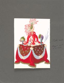 Erté - Drap d\'or, table, for Hélène Martini, May 30, 1962