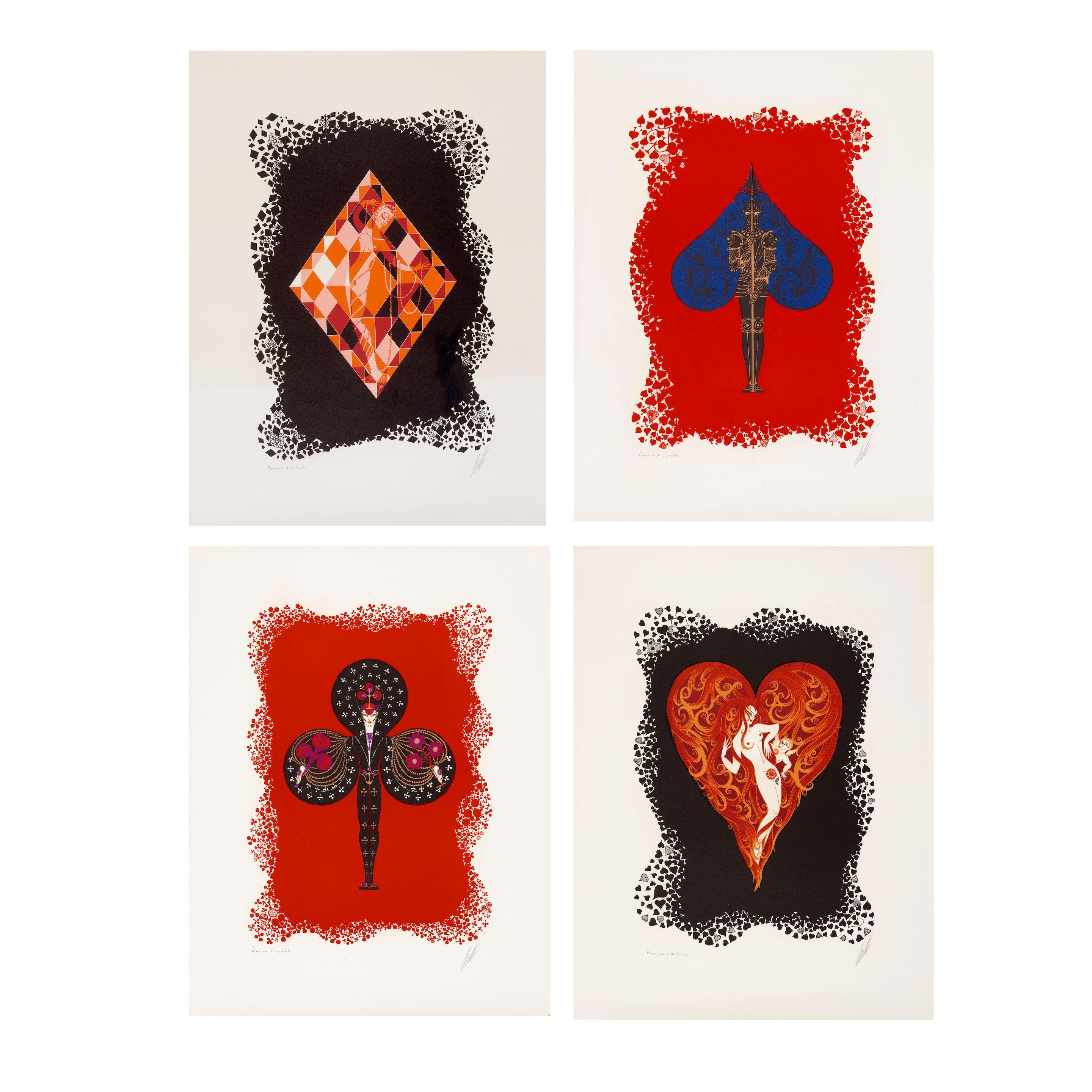 Erté - Four plates, from Aces Suite