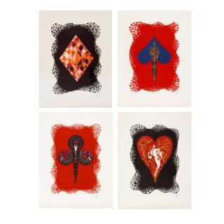 Erté - Four plates, from Aces Suite