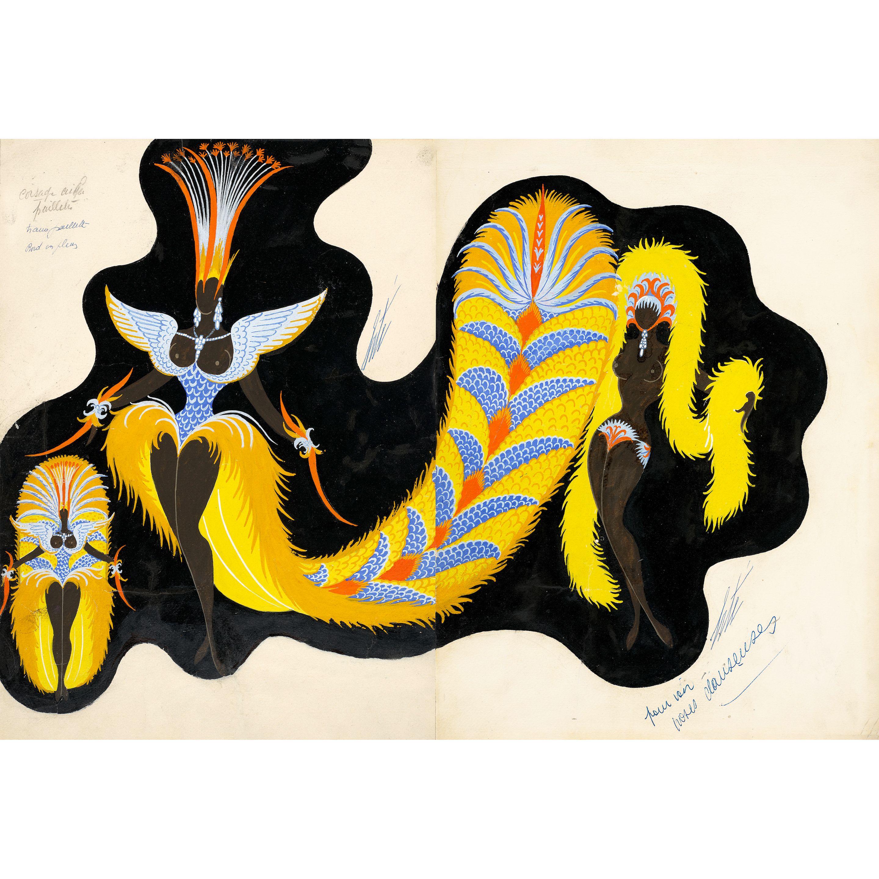 Erté - Oiseaux, mannequins, November 21, 1958 (2 works)