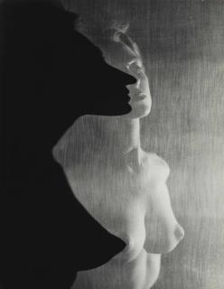 Erwin Blumenfeld - Shadow Profile Behind Veil, 1942