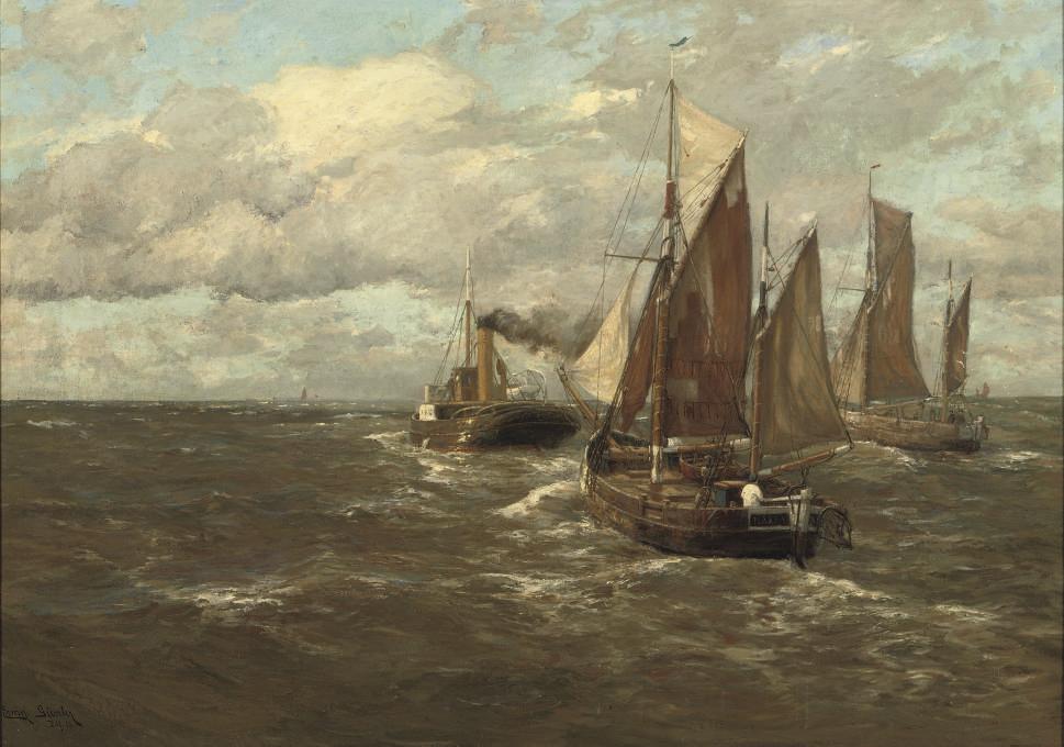 Erwin Carl Wilhelm Günter - Boats in open water