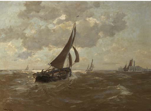 Erwin Carl Wilhelm Günther - Fishingvessels near the harbour entrance of Oostende