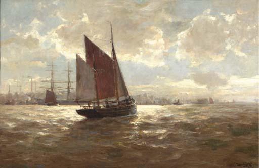 Erwin Carl Wilhelm Günther - Sailing into the harbour