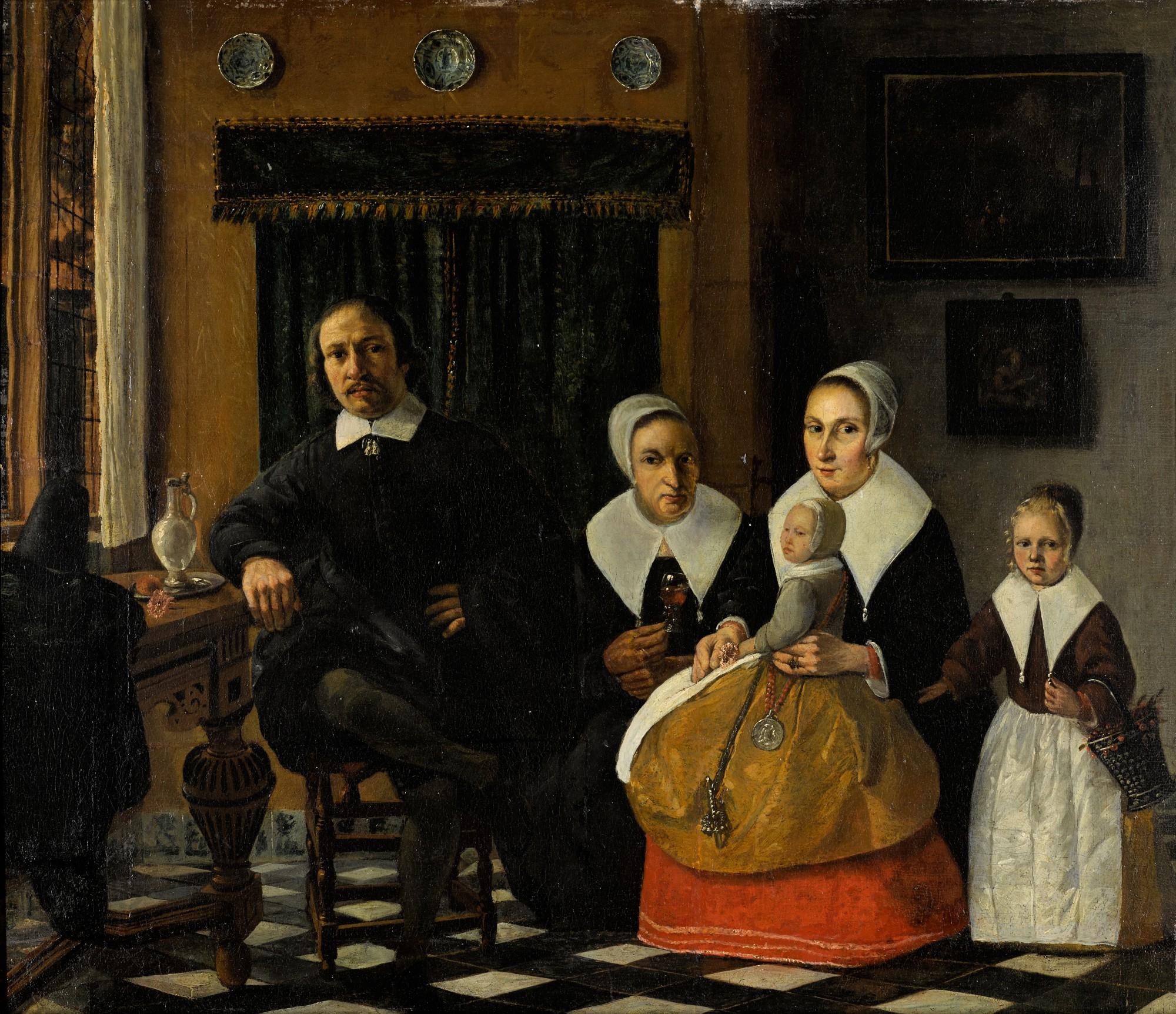 Esaias Boursse - Portrait Of A Family In An Interior