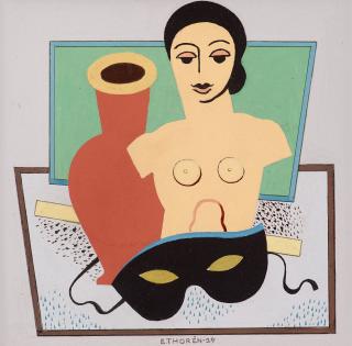 Esaias Thorén - Compositon with woman and mask