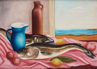 Esaias Thorén - Still life with fish and lemons