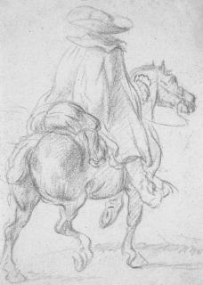 Esaias Van De Velde - A man on a horse seen from behind