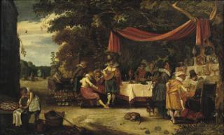 Esaias Van De Velde - An Elegant Company In A Garden