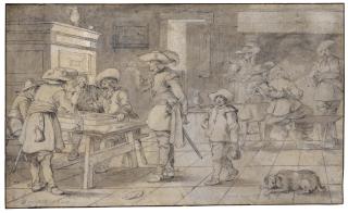 Esaias van de Velde - Tavern Scene With Men Gaming
