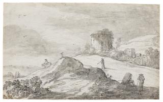 Esaias Van De Velde - Travellers In A Hilly Landscape