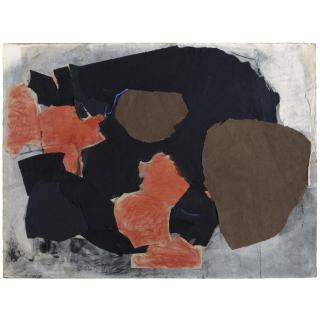 Esteban Vicente - Untitled (Black, Orange And Brown)