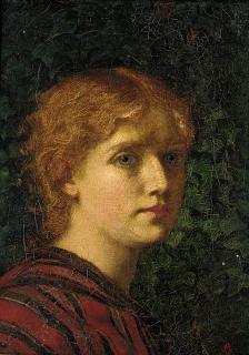 Estella Louisa Michaela Canziani - Portrait of a young lady, bust-length, standing by an ivy bush