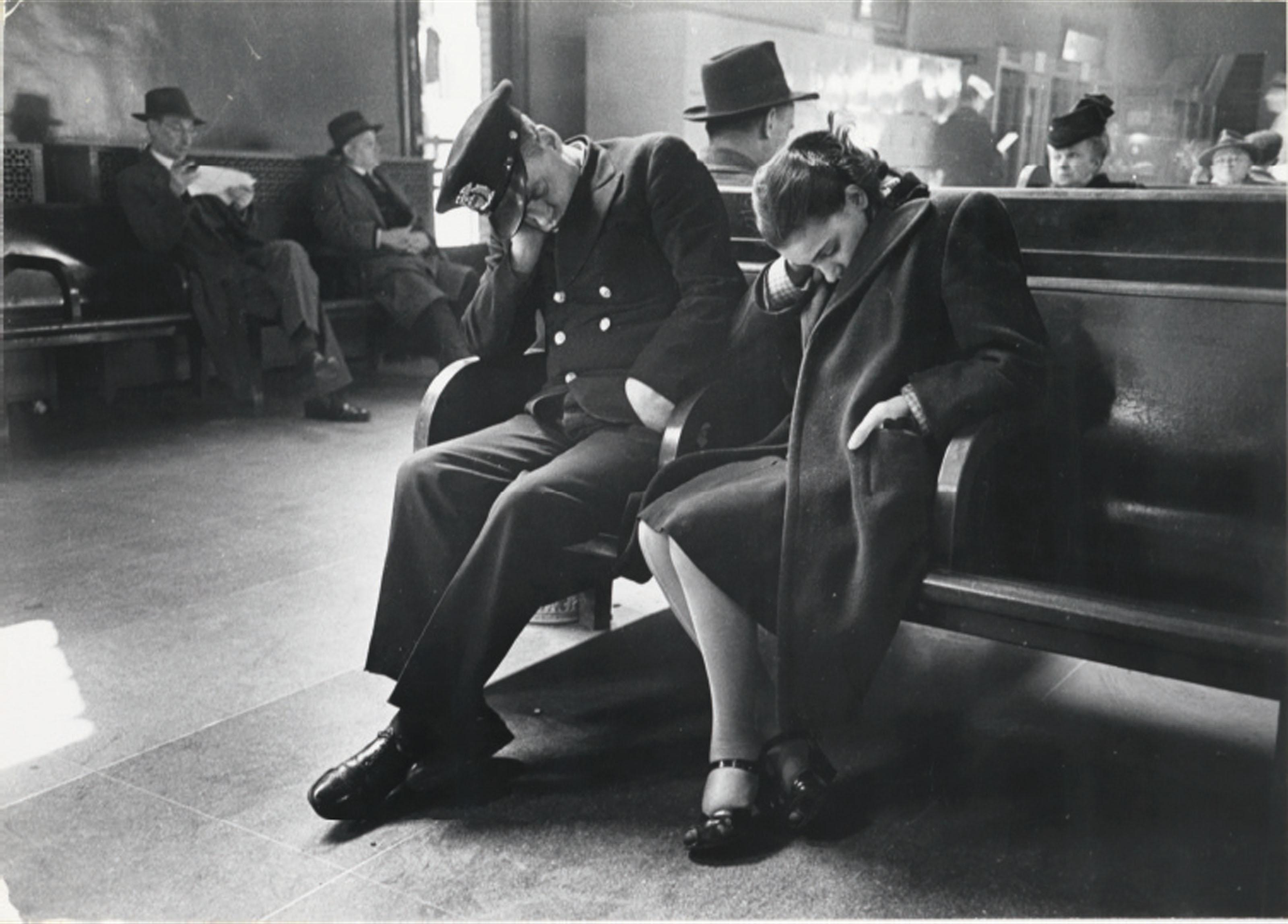 Esther Bubley - Sleeping Passengers, Greyhound Bus Terminal, New York City, c. 1949