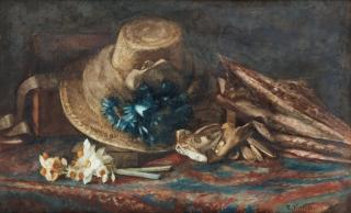 Esther Kjerner - Still life with hat and dafodills