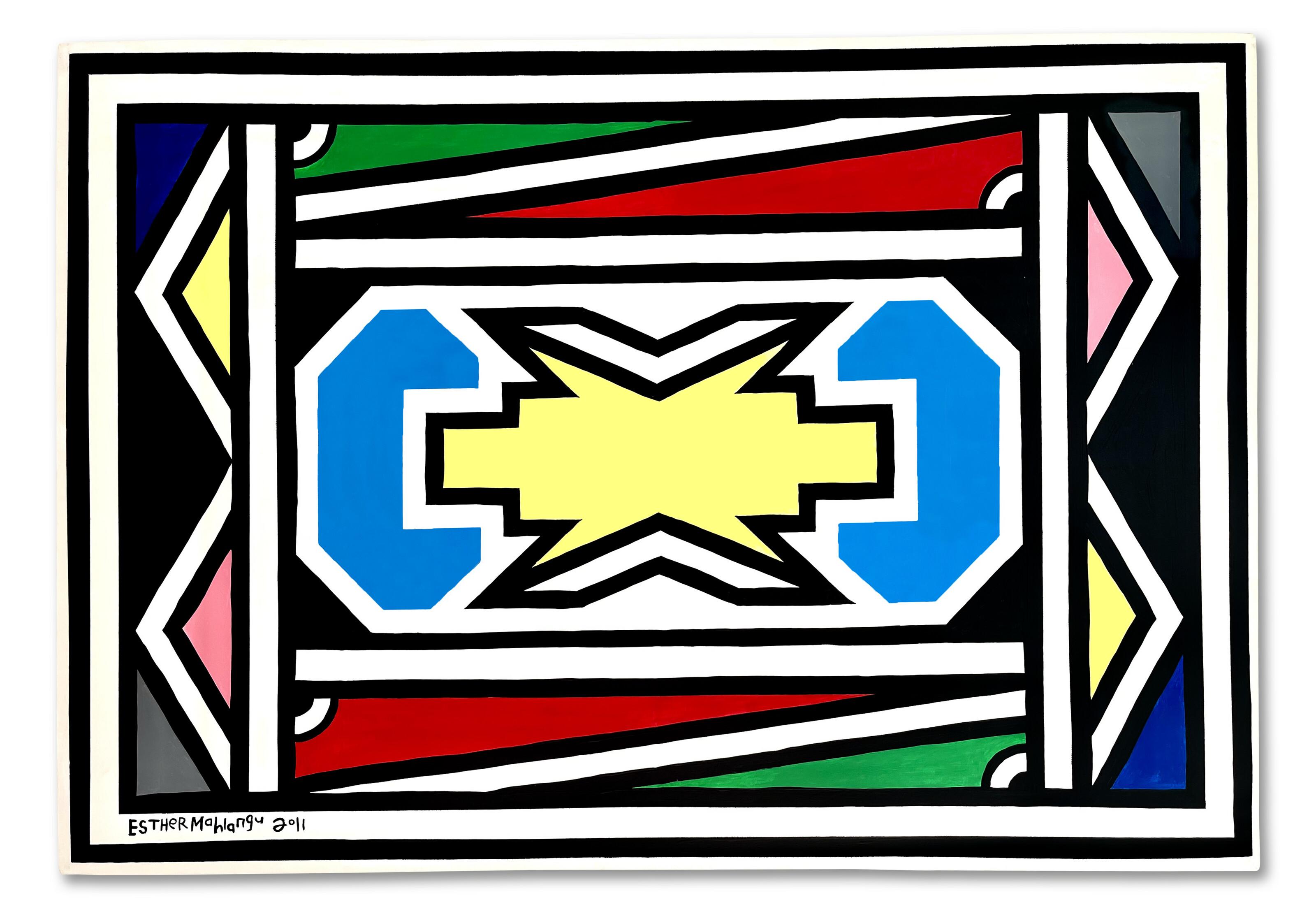 Esther Mahlangu - Ndebele abstract 51