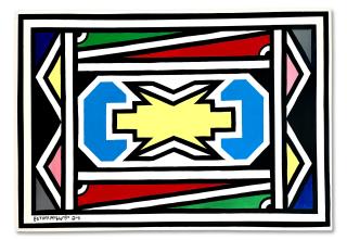 Esther Mahlangu - Ndebele abstract 51