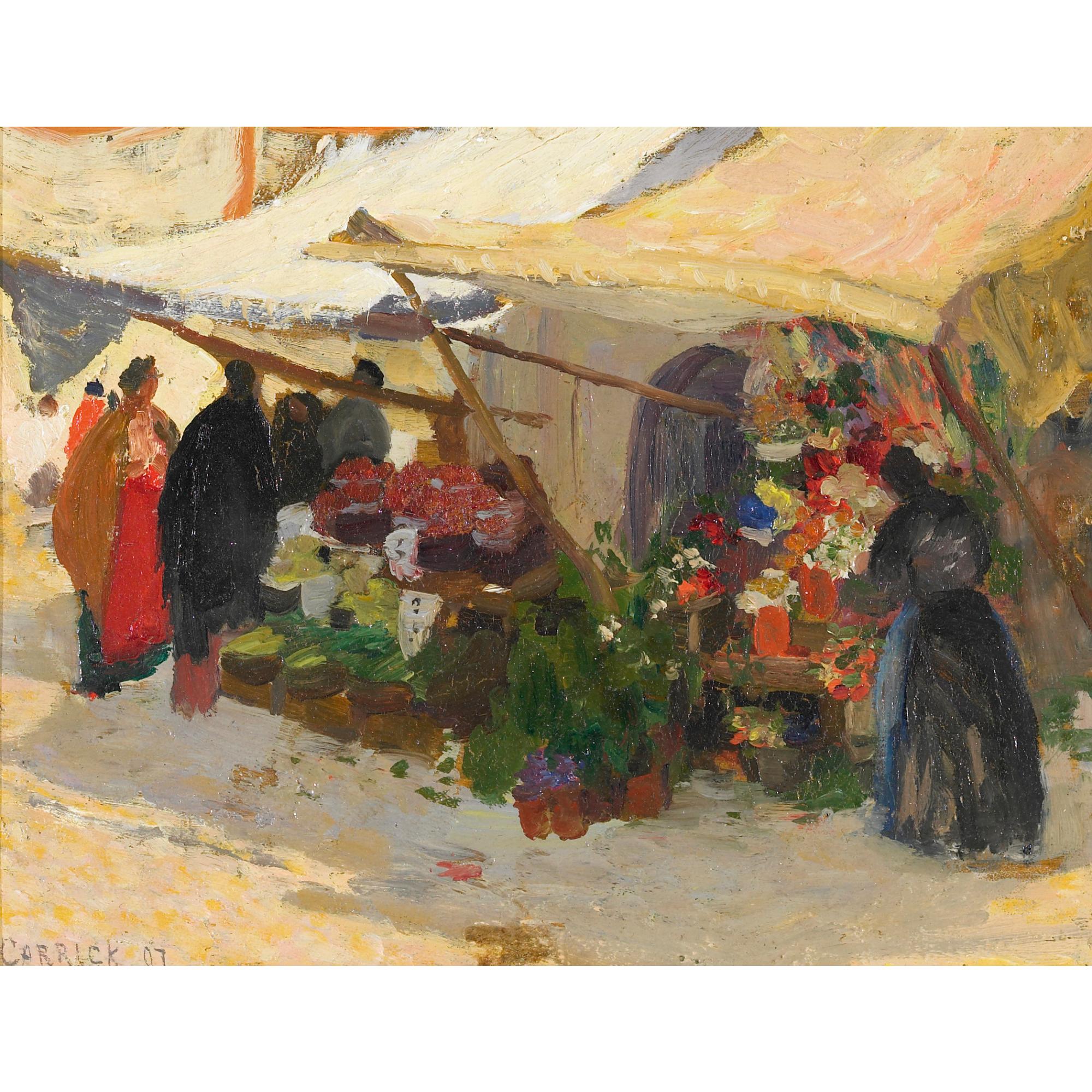Ethel Carrick Fox - Australian Marche Aux Fleurs A Venise