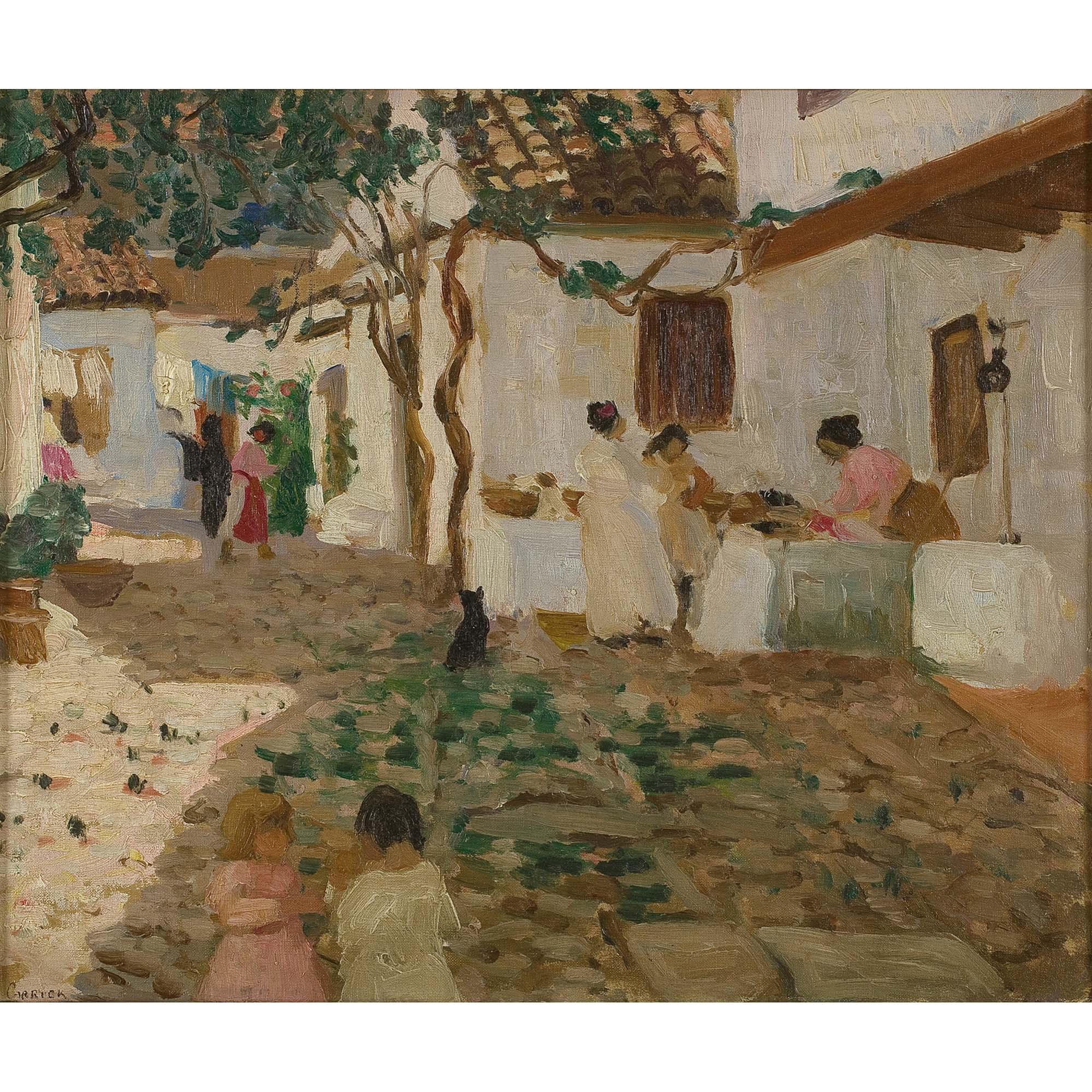 Ethel Carrick Fox - Australian The Spanish Courtyard