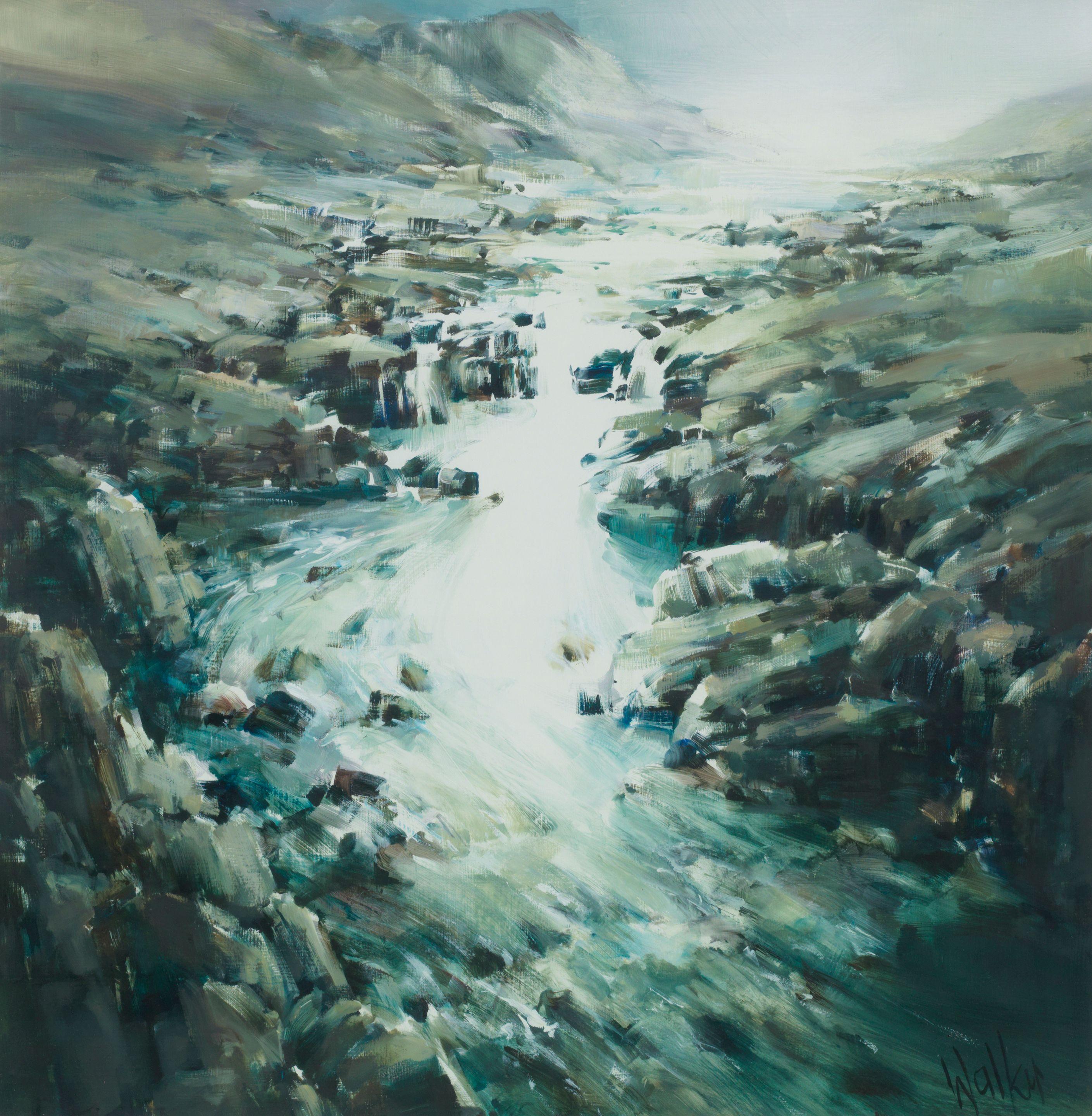 Ethel Walker - Mountain River, Glen Etive, 1999 76.2 x 76.2 cm. (30 x 30 in.)