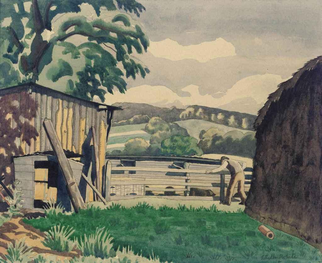 Ethelbert White, R.W.S. - The stock pens