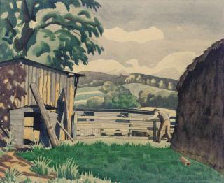 Ethelbert White, R.W.S. - The stock pens