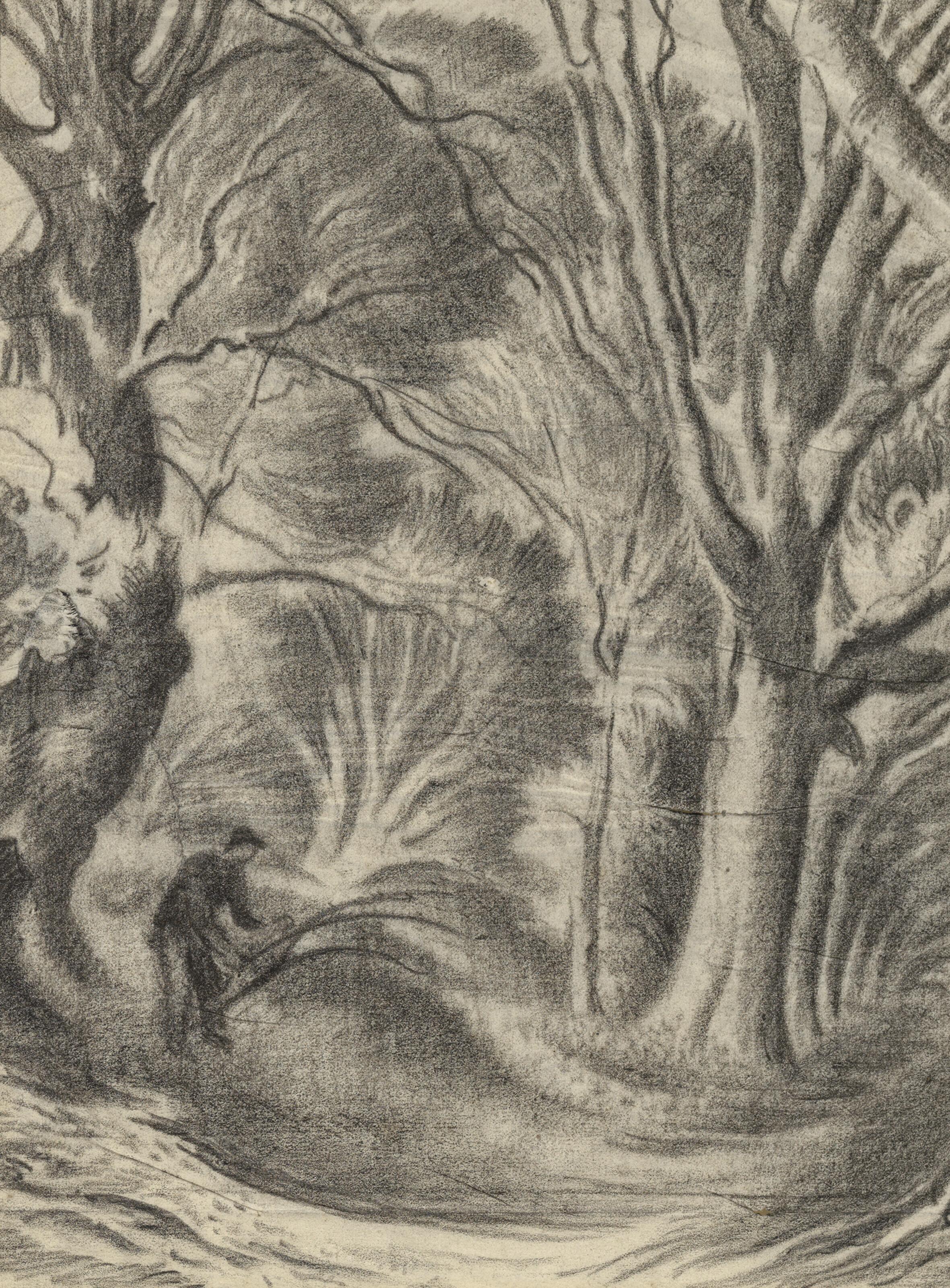 Ethelbert White - A figure in a wooded landscape