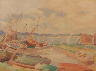 Ethelbert White - Boats at Aldeburgh