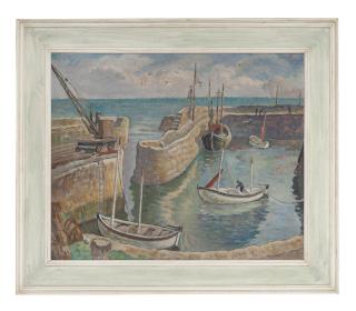 Ethelbert White - Boats in Harbour
